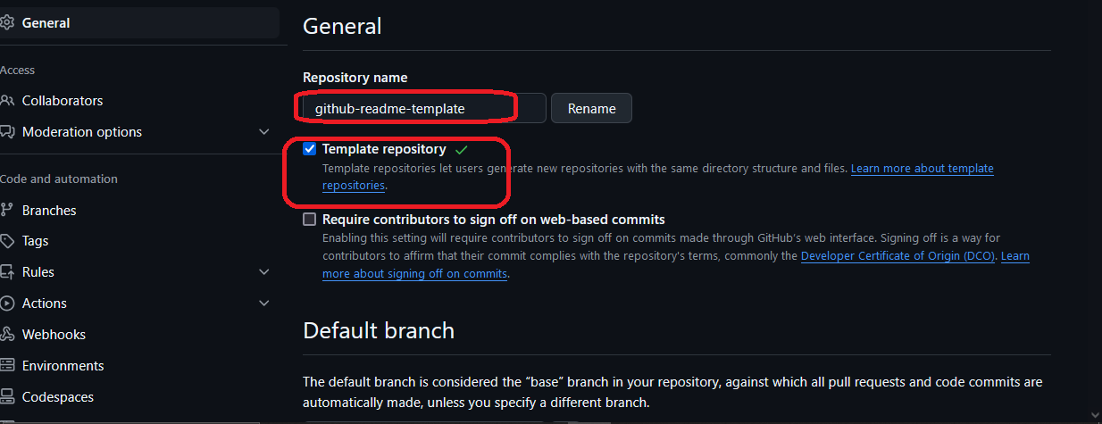Create README Template Project