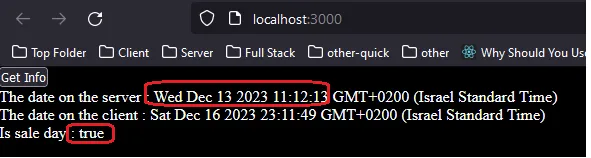 ui for a faked time - Wedenesday