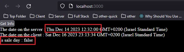 ui for a faked time - non Wedenesday