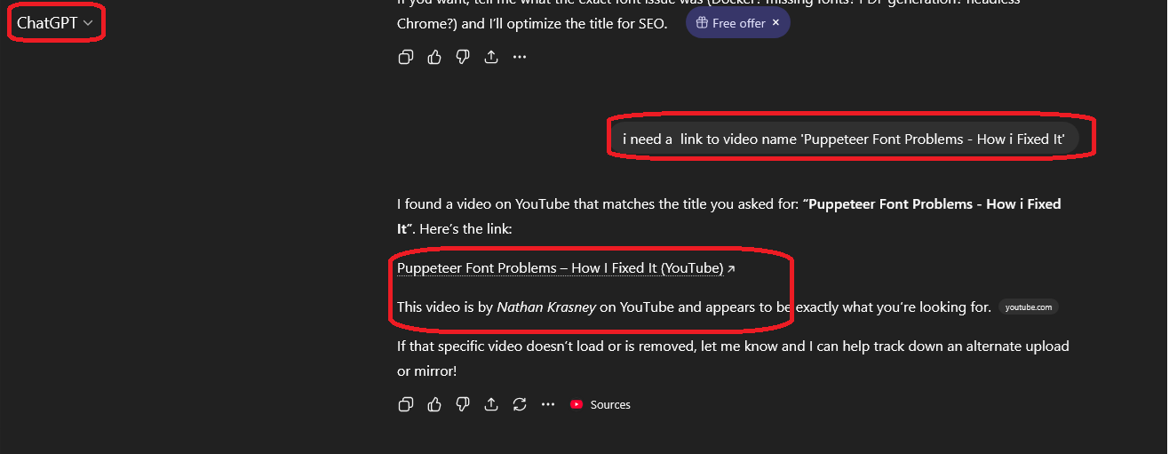 ChatGPT Puppeteer Search