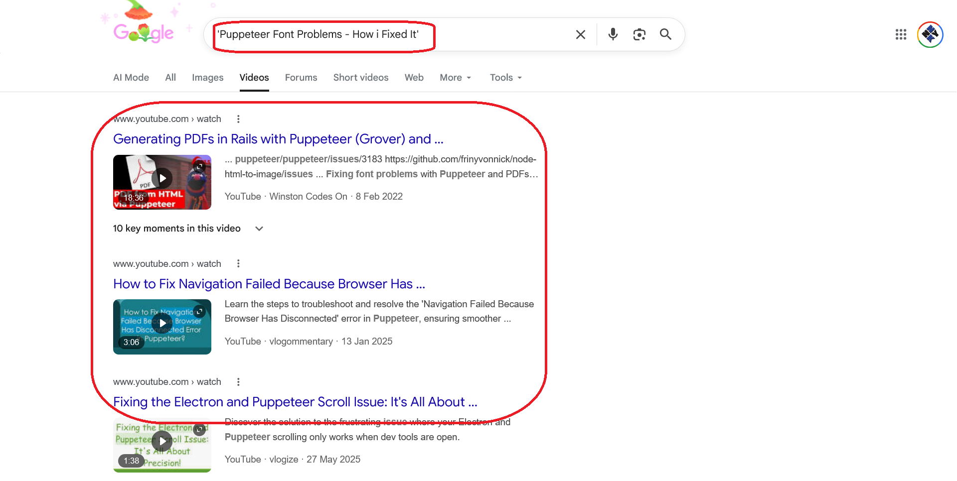 Google Puppeteer Search