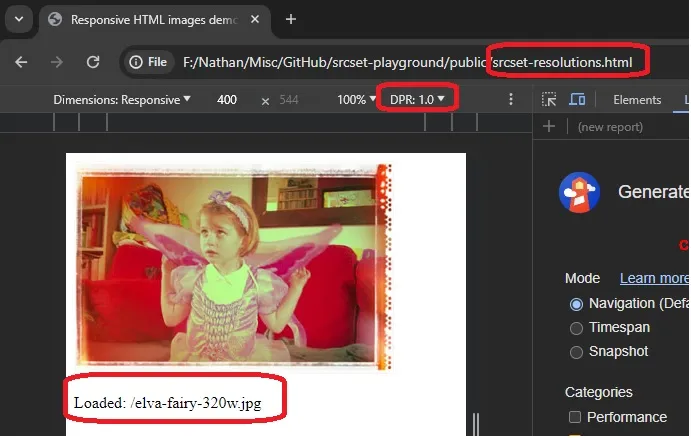 emulate 1x device screen resolution